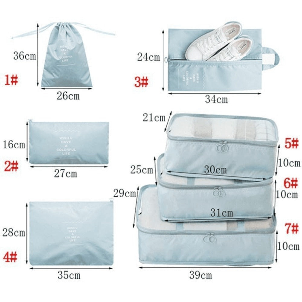 Kit 7 Bolsas Organizadoras Para Mala de Viagem STORAGE BAG - [PAGUE 4 LEVE 7 - SUPER PROMOÇÃO POR TEMPO LIMITADO]